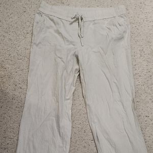 Ann Taylor cream linen slacks, L.